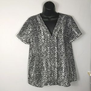 The Limited Ruffle V Neck Blouse